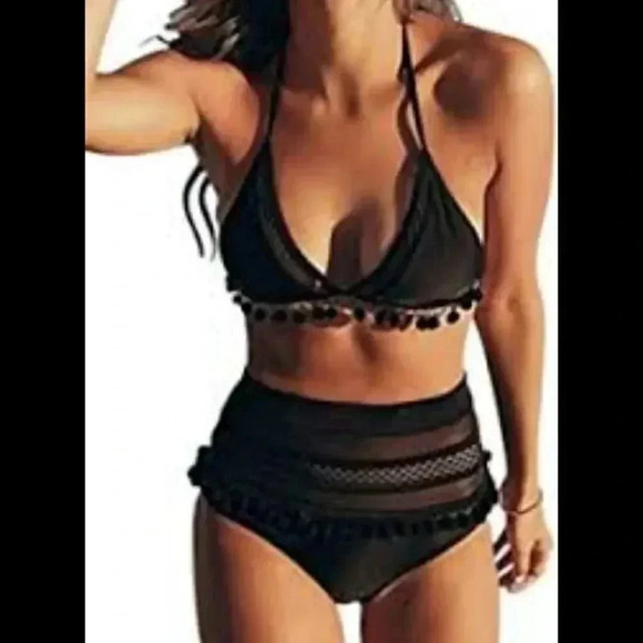 SALE Two Piece High Waist Black Bikini - Picture 8 of 8